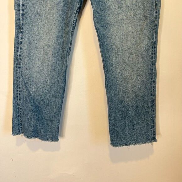 CLEARANCE - Zara Light Wash Distressed Button Fly Jeans - Picture 4 of 6